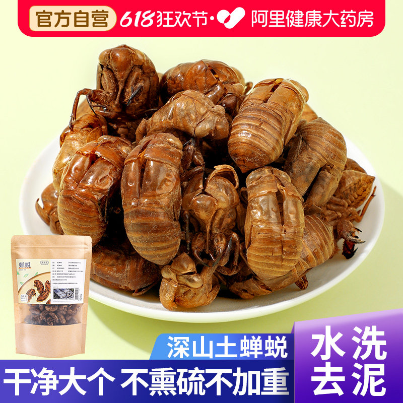 蝉蜕中草药材金蝉衣蝉壳知了皮的功效野生干知正品官方旗舰店