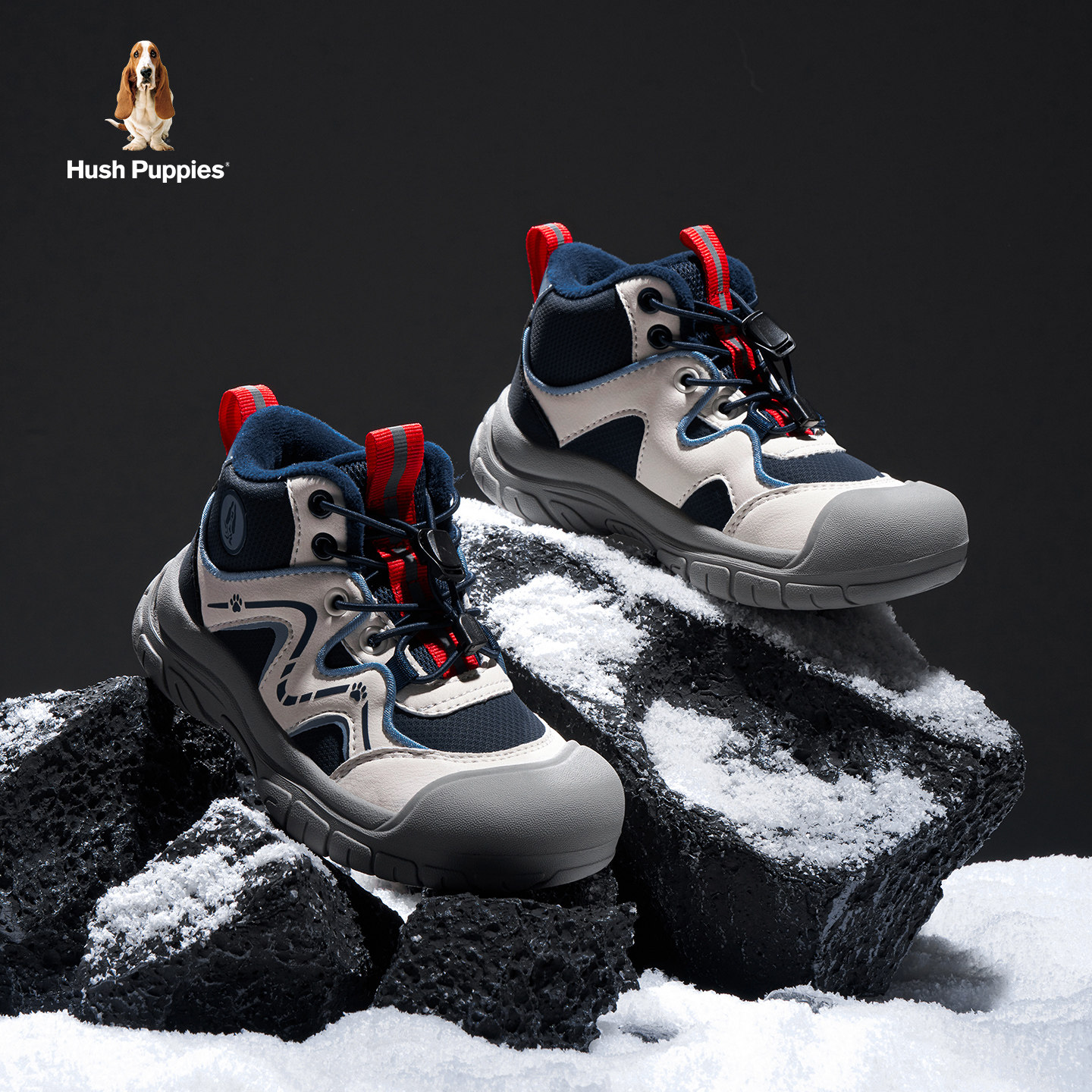 暇步士童鞋儿童运动鞋2025冬季新款加绒保暖棉鞋青少年男童休闲鞋