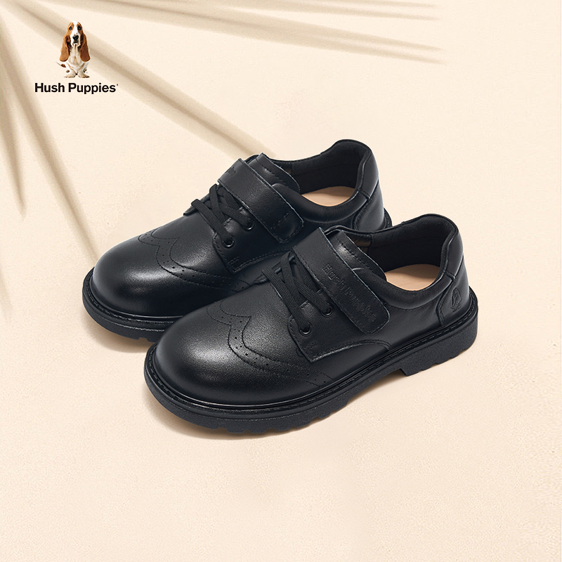 暇步士儿童真皮皮鞋黑色