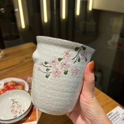 日式手绘陶筷子筒沥水筷筒