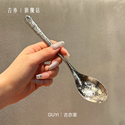 真的很少见的勺子！纯钛餐勺抗菌防霉喝汤勺户外便捷调羹甜品勺子