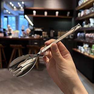 水果叉来啦！可爱叉子！18/10不锈钢水果叉叉勺一体叉子勺子