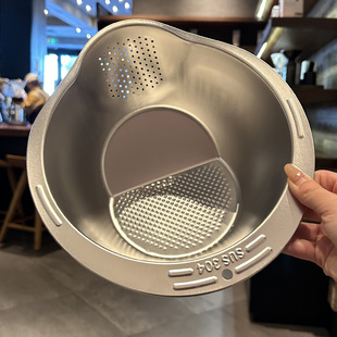 初口外贸单！这个发明我真的爱了！304不锈钢洗菜盆淘米篮漏盆