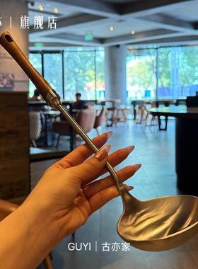 SUS304不锈钢长柄锅铲家用厨房炒菜铲子实木防烫手柄汤勺特厚炒勺