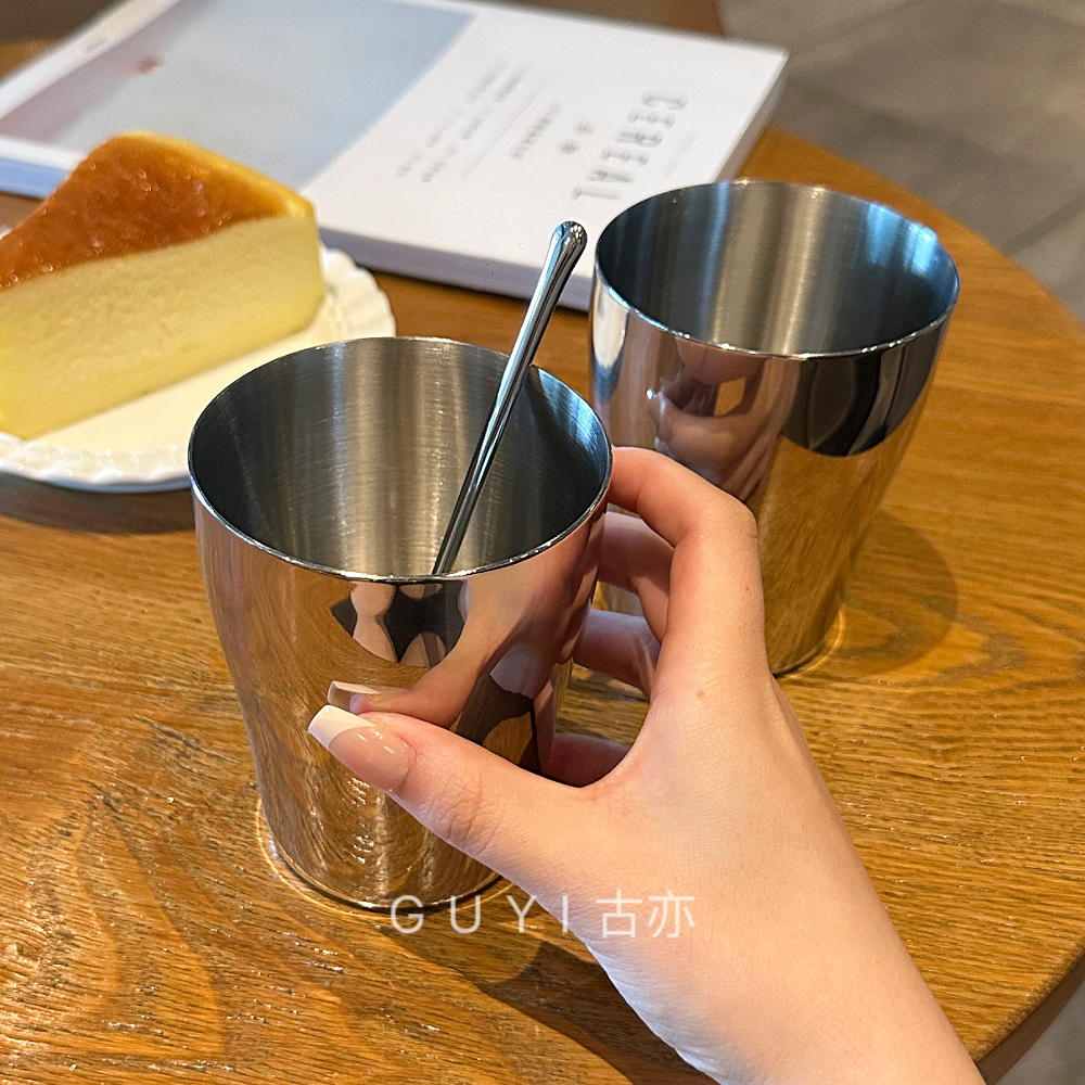老板娘自用轻奢！工业风316不锈钢杯啤酒杯ins果汁杯防摔随手杯子