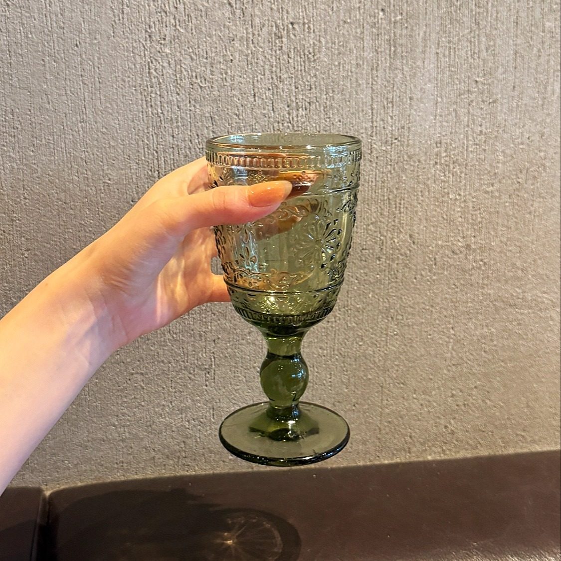 出德国｜复古绿浮雕玻璃杯｜高脚杯果汁杯家用葡萄红酒杯香槟杯子,餐饮具,葡萄酒/红酒杯,淘宝优惠券,粉丝福利购,淘宝优惠卷