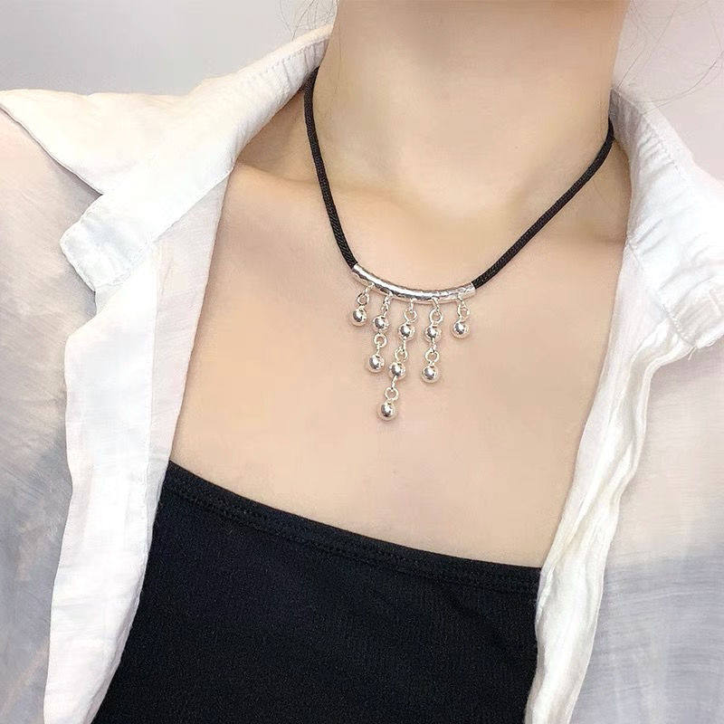 925纯银手工银项链铃铛弯图片
