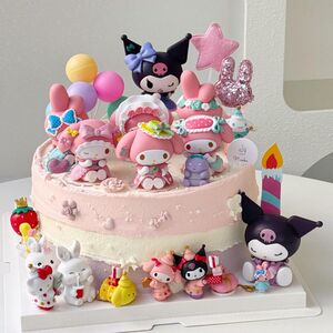 美乐蒂蛋糕装饰摆件库洛米KT猫玉桂狗儿童女孩生日甜品烘焙装扮