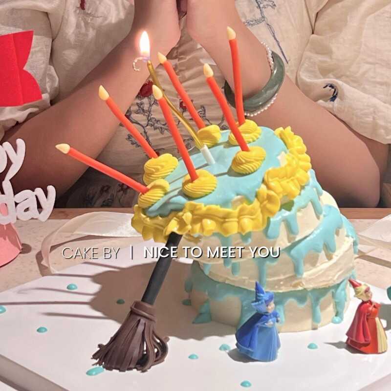 童话故事苏菲亚公主蛋糕装饰摆件软陶扫把蜡烛插件生日烘焙装扮