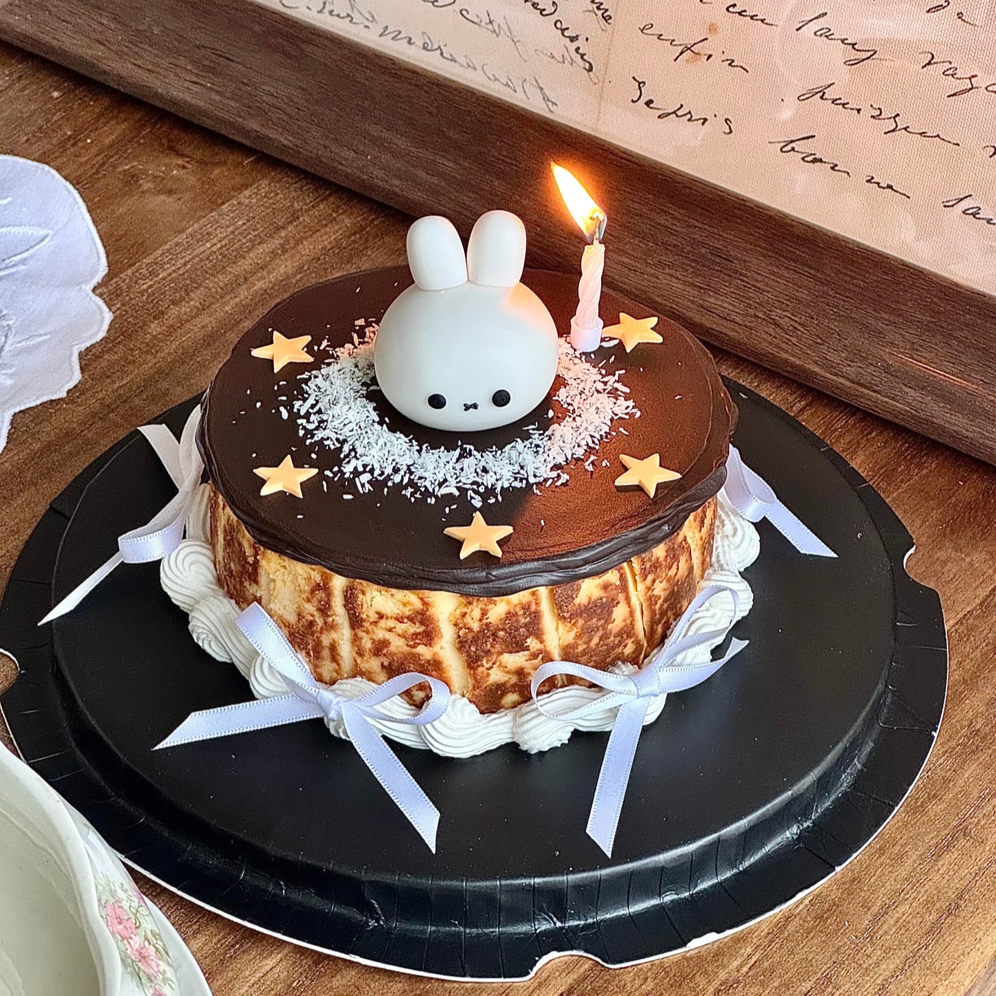 2026网红巴斯克米菲兔蛋糕装饰摆件卡通立体兔子生日派对烘焙装扮