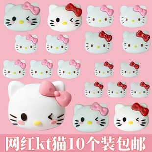网红圣诞节KT猫头蛋糕装 扮配件 饰摆件软胶可爱蝴蝶结hellokitty装