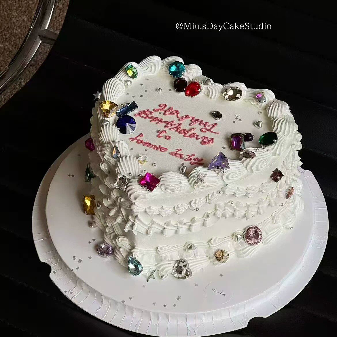 钻石蛋糕装饰混合宝石点缀女神生日节日纪念日甜品台烘焙装扮插件