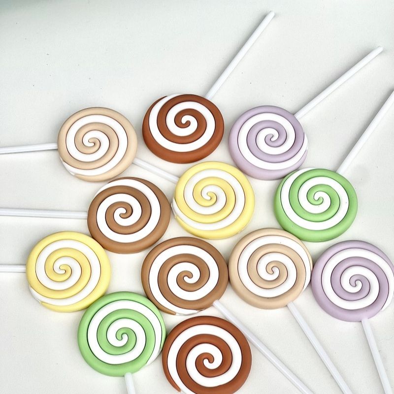 网红彩色棒棒糖生日蛋糕装饰插牌甜品儿童生日派对蛋糕烘焙插件