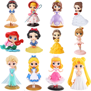 白雪公主蛋糕装饰摆件艾莎美少女小孩仙女女孩儿童生日插牌插件
