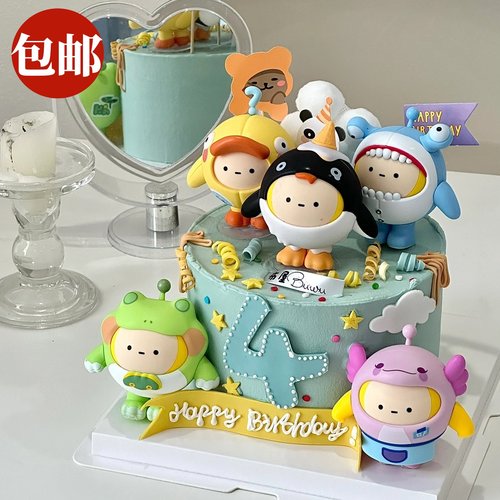 网红蛋仔派对蛋糕装饰