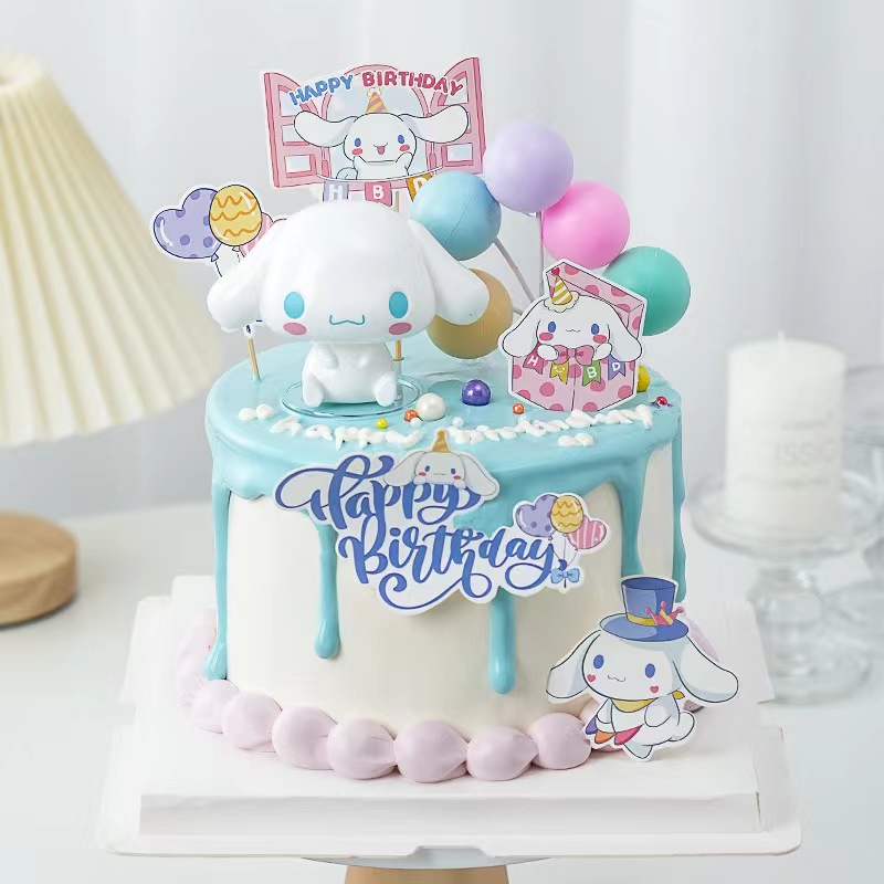 玉桂狗大耳狗蛋糕装饰摆件