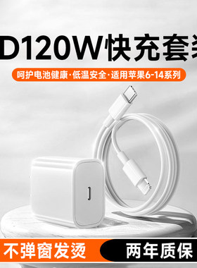 艾胜者适用苹果13/14充电器线120W超级闪充PD快充适用iPhone6s7/8/12promax/11se/xr平板手机lightning数据线