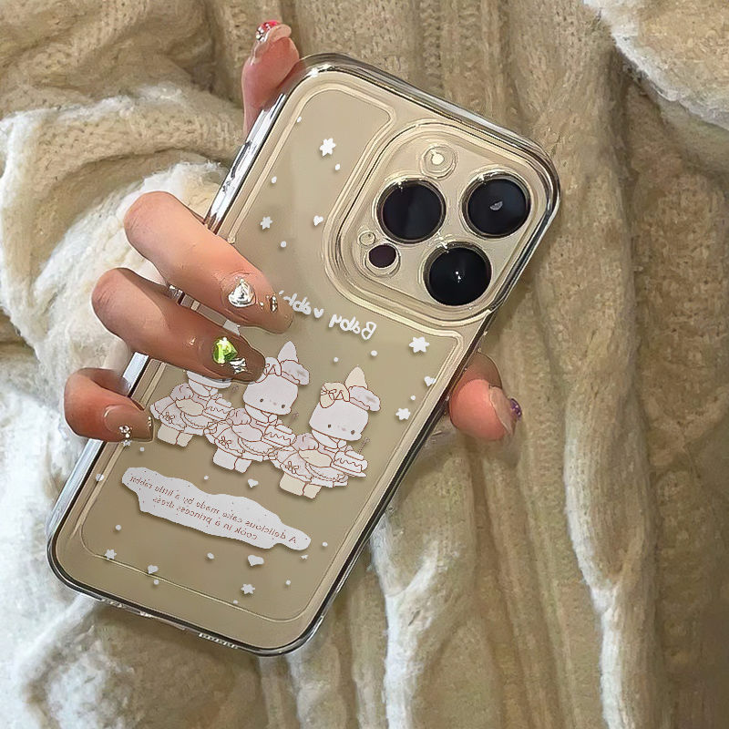 冬日烘焙兔适用于苹果16pro手机壳13 14 15透明太空壳XS软壳15PRO