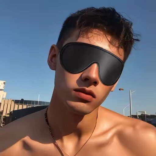 皮革眼罩黑色禁欲系男生遮光睡眠