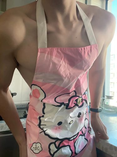 男生夜店男模特穿搭性感围裙hellokitty围裙防水家用厨房做饭工作