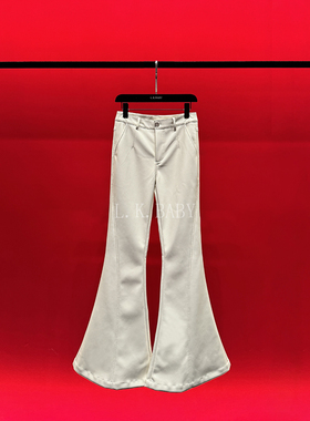 【L.K.BABY】  漫画腿  时髦气质辣妹百搭显瘦垂感休闲微喇皮裤