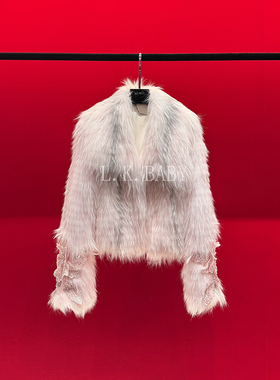 【L.K.BABY】樱粉云奢 高定名媛亮片刺绣花朵挑染双面草草外套