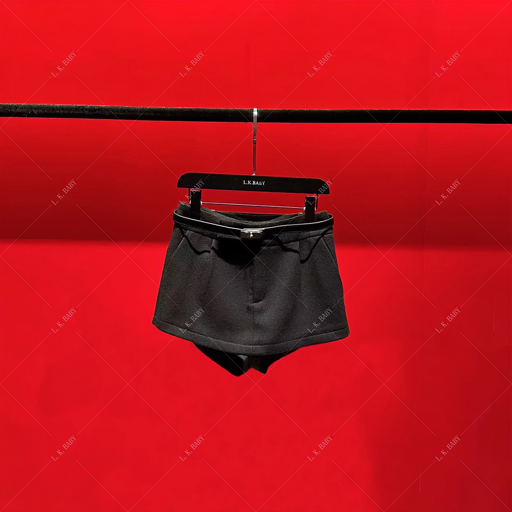 【L.K.BABY】米兰女孩 fashion设计感黑色百搭牛仔裤设计师简约裙