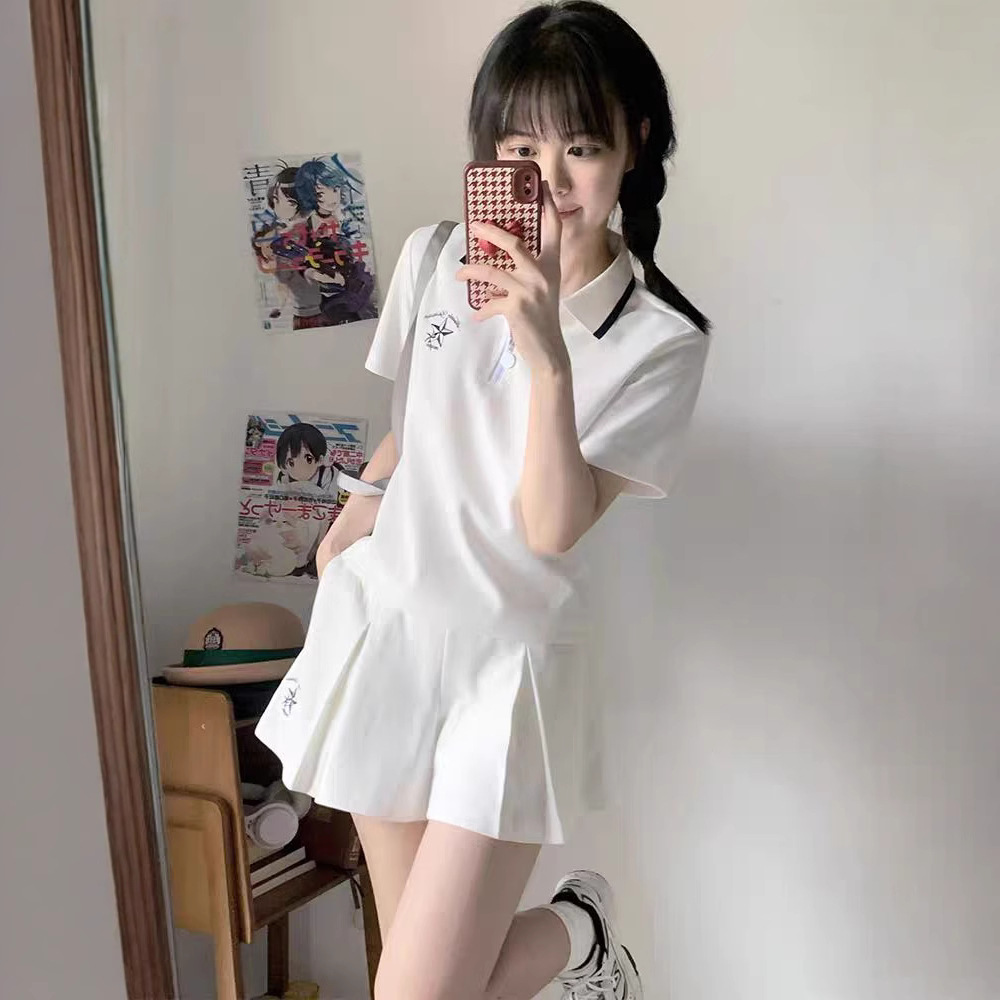 东大门韩版跨境时尚运动衣服女套装短袖裤裙休闲显瘦百搭两件套潮