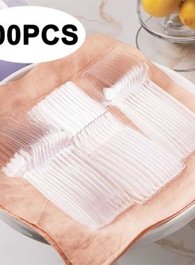 100PCS Transparent Plastic Knife Fork and Spoon household Di