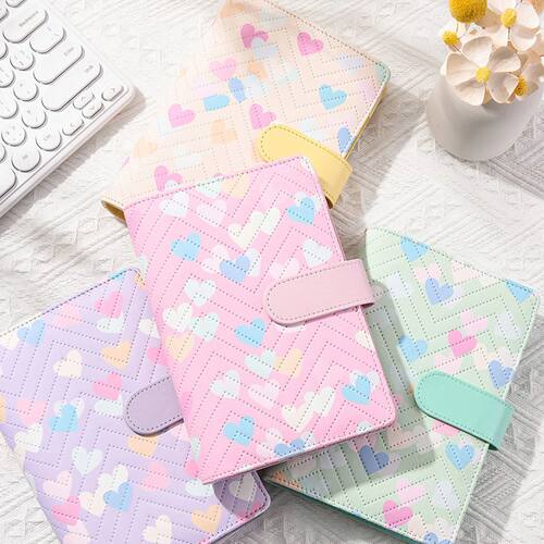 A6 PU leather binder economy 6-ring notebook stylish design