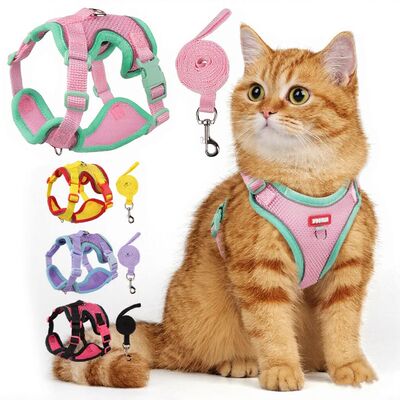 New Chic Cat Harness and Leash Set Adjustable Soft Cozy Esca
