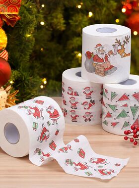 5Rolls Toilet Paper Christmas Toilet Papers Roll Paper Santa