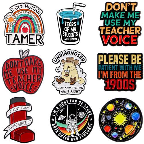 Astronaut Planet Brooches For Women Cat Quotes Enamel Pin Me