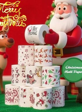 Xmas Colorful Cartoon Paper Printed Hand Towels Home Full Bo