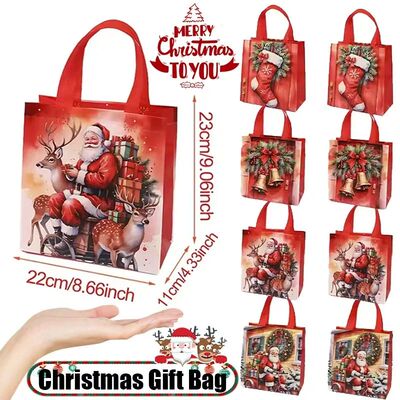 Cross-border Christmas tote bag gift bag Santa Claus Christm
