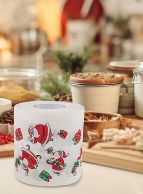 4 Rolls Christmas Toilet Paper Thick Double Layer Funny Sant