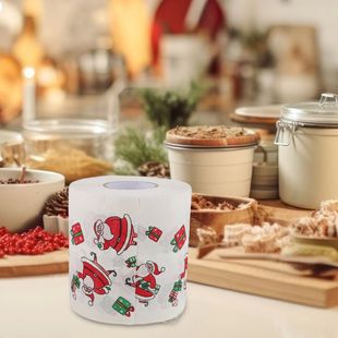 4 Rolls Christmas Toilet Paper Thick Double Layer Funny Sant