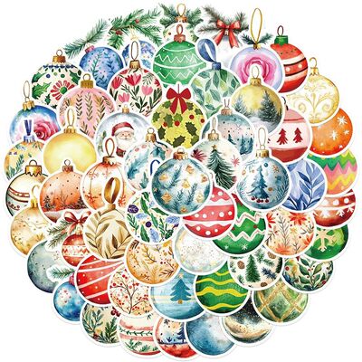 1056PCS Cute Color Christmas Ball lamp Stickers Kids Toy DIY
