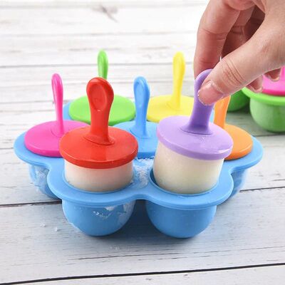 7 Grids DIY Ice Cream Popsicle Silicone Mold Ice Cream Ball