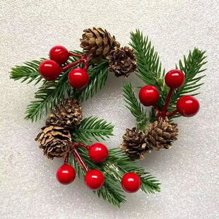 12cm Christmas Wreath Artificial Red Berry Green Leaves Garl
