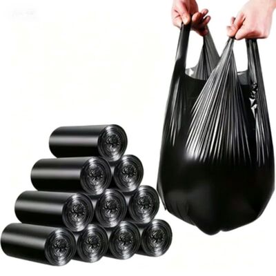 50/100PCS Black Vest Plastic Bag Kitchen Living Room Clean G