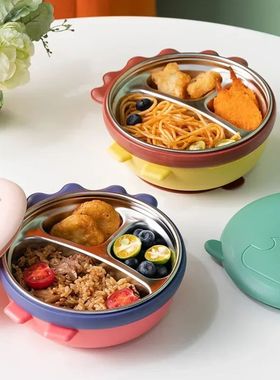 500ml stainless steel lunch box for kids dinosaur compartmen