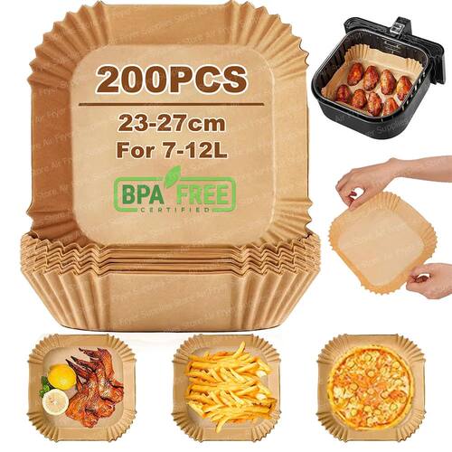 23CM Air Fryer Disposable Baking Paper Square Greaseproof Pa