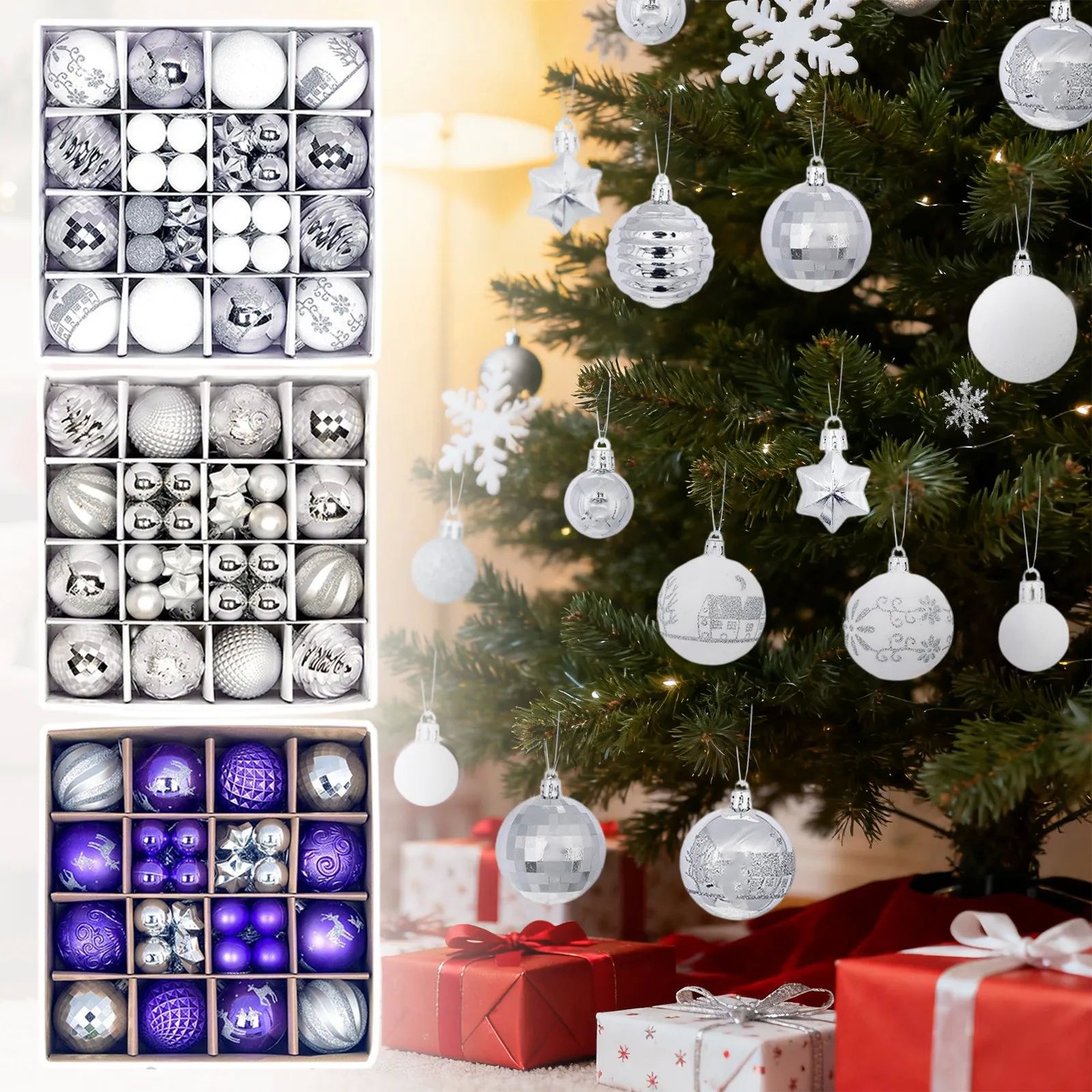 44pcs Christmas 6cm Christmas Decoration PVC Christmas Ball