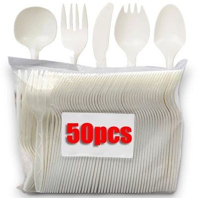 Disposable Fork Spoon Knife Set Cutlery Natural Corn Dinnerw