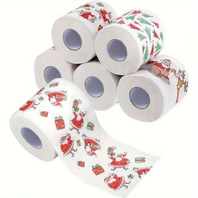 5/1Roll Christmas-Themed Toilet Paper - Santa Claus & Festiv