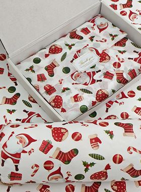 10/20 Sheets, Santa and Christmas Gift Patterned Tissue Pape