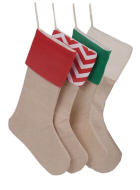 Large Burlap Christmas Stockings Jute Xmas Stocking Plain Fi