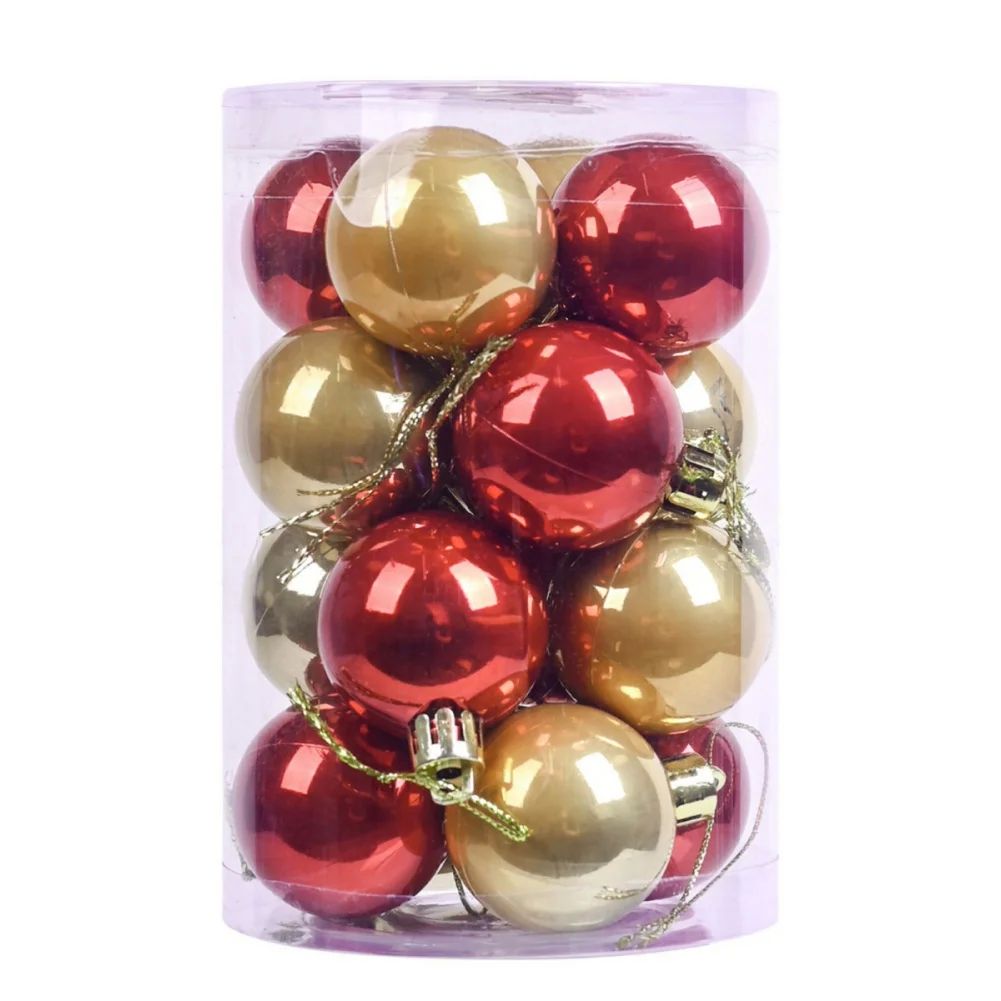 16Pcs 8CM Christmas Balls Big Ball Christmas Tree Pendant Or