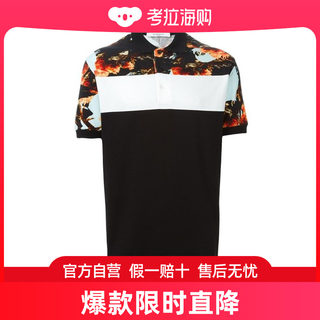 GIVENCHY 男士黑色棉质印花短袖POLOT恤  16S7345690-001